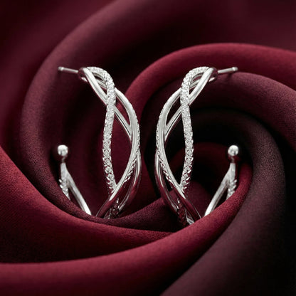 Intertwined Italian Hoop Earrings | Made With Pure 925 Silver