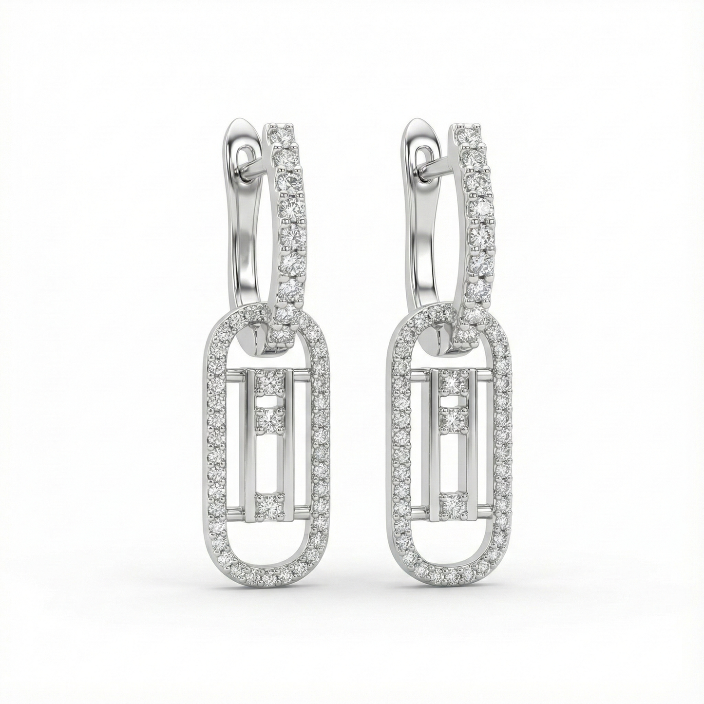 Shimmering Geometric Drop Earrings | Made With Pure 925 Silver