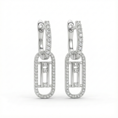 Shimmering Geometric Drop Earrings | Made With Pure 925 Silver