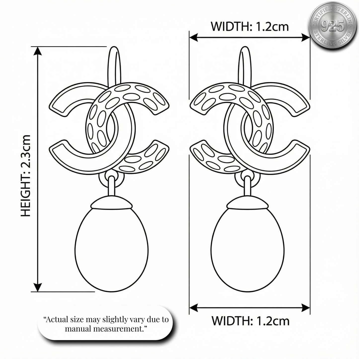 Interlocking Pave & Pearl Drop Earrings | Made With Pure 925 Silver