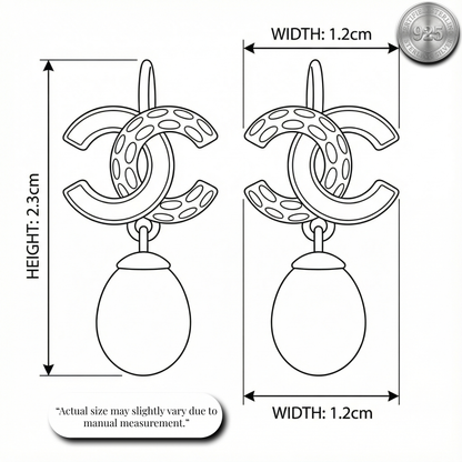 Interlocking Pave & Pearl Drop Earrings | Made With Pure 925 Silver