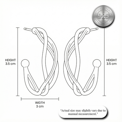 Intertwined Italian Hoop Earrings | Made With Pure 925 Silver