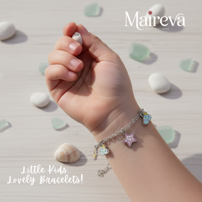 Star & Cloud Enamel Kids Charm Bracelet (5 Inch)