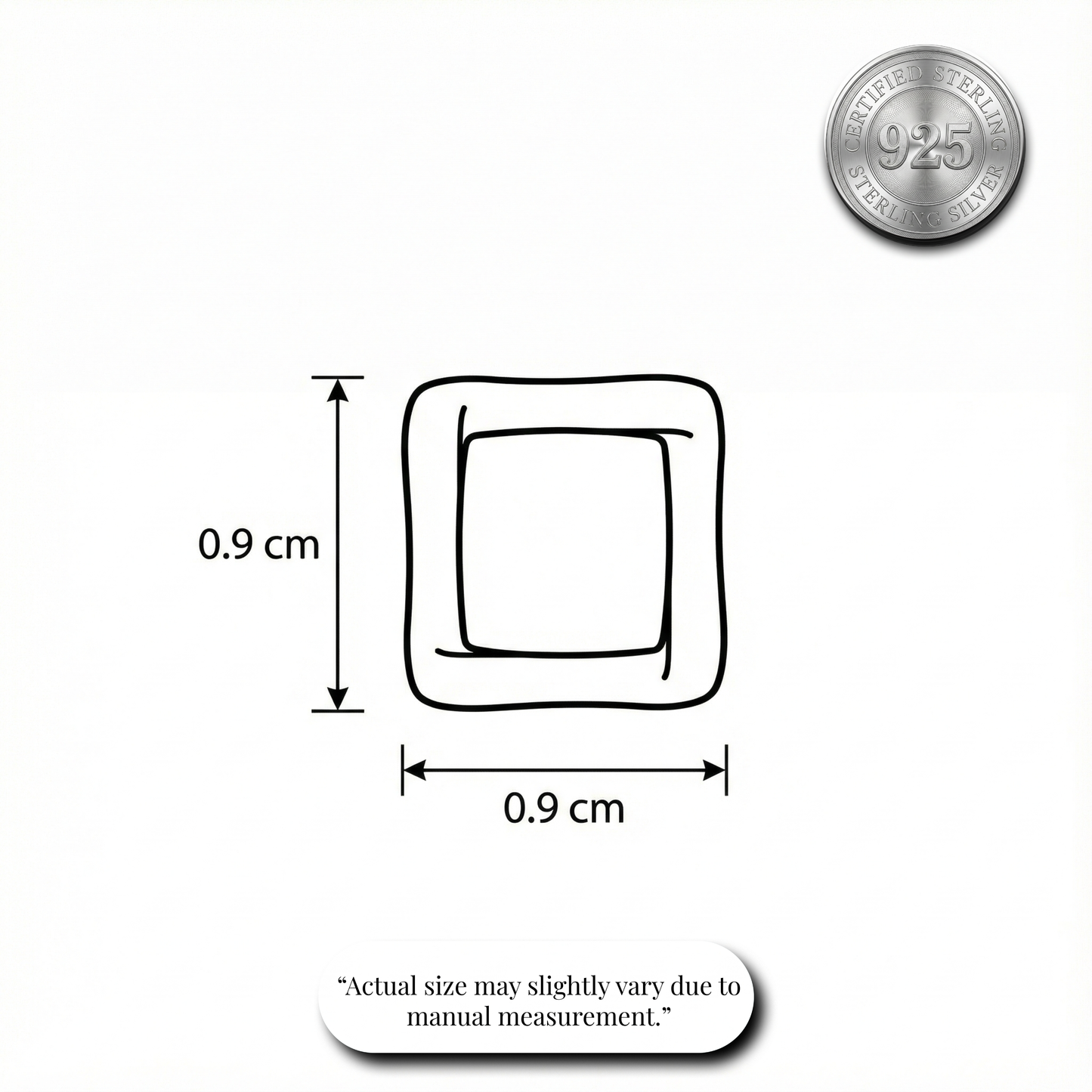 Minimalist Fluid Square Studs | Made With Pure 925 Silver