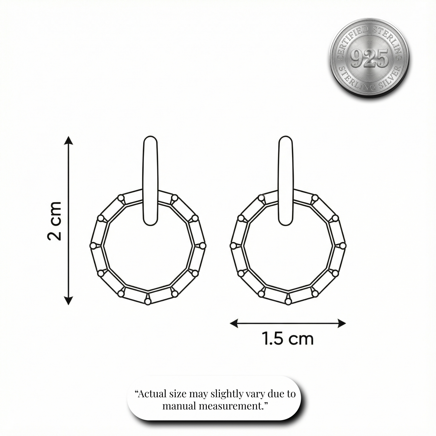 Baguette Circle Drop Earrings | Made With Pure 925 Silver