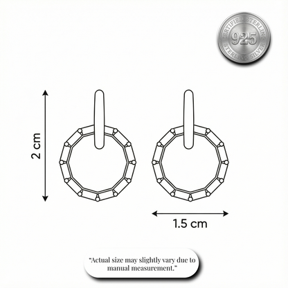 Baguette Circle Drop Earrings | Made With Pure 925 Silver