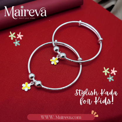 Little Bloom Adjustable Kids Kada Set (13.2g) - 92.5 SIlver