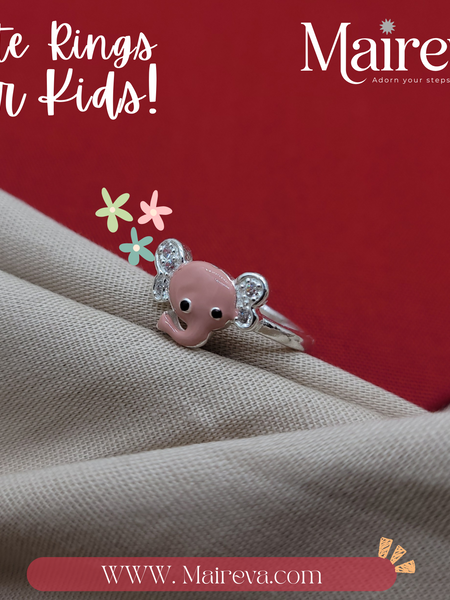 Elephant Sparkle Ring - 92.5 SIlver