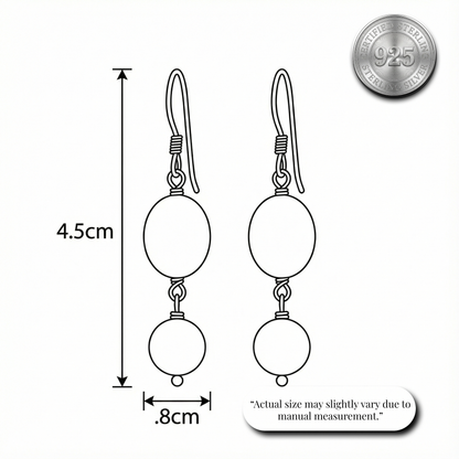 Rose Quartz & Pearl Drop Earrings | Made With Pure 925 Silver