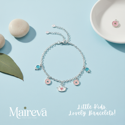 Princess Crown & Sweets Kids Charm Bracelet (5 Inch)