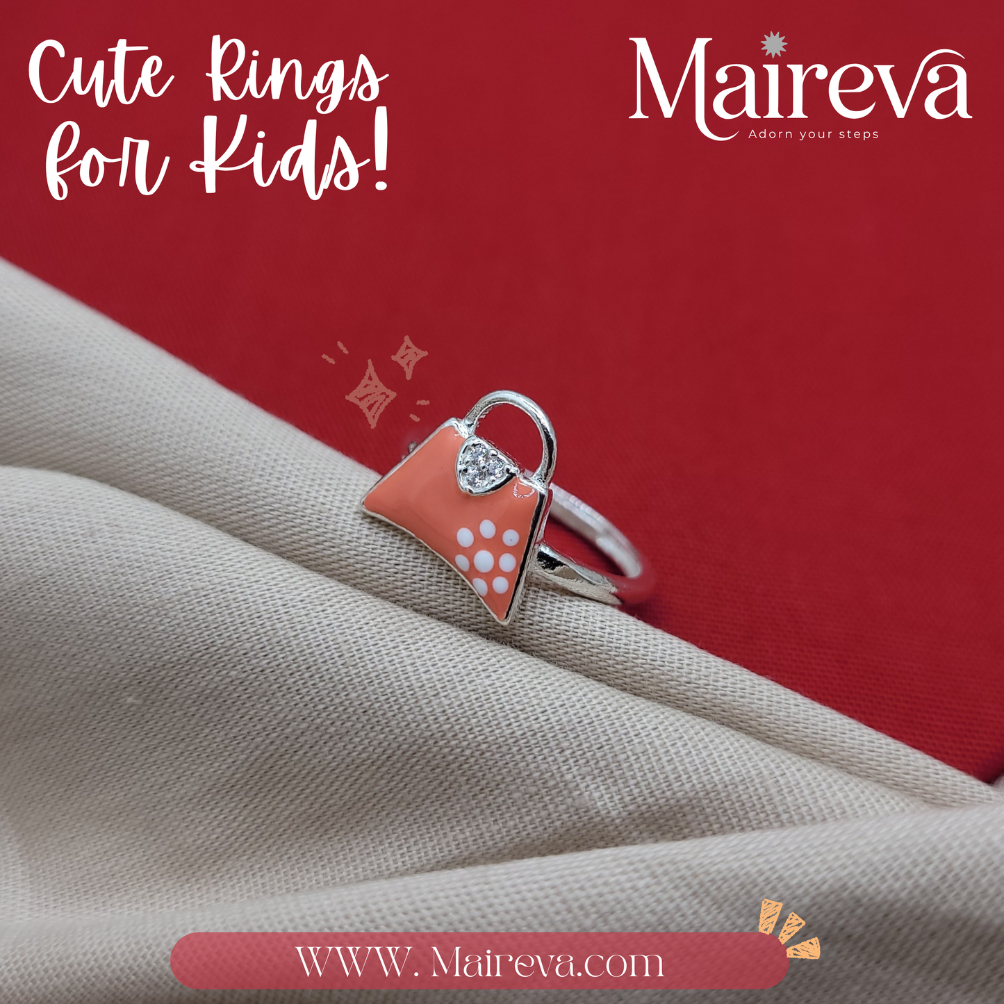 Sweetheart Handbag Ring - 92.5 Silver