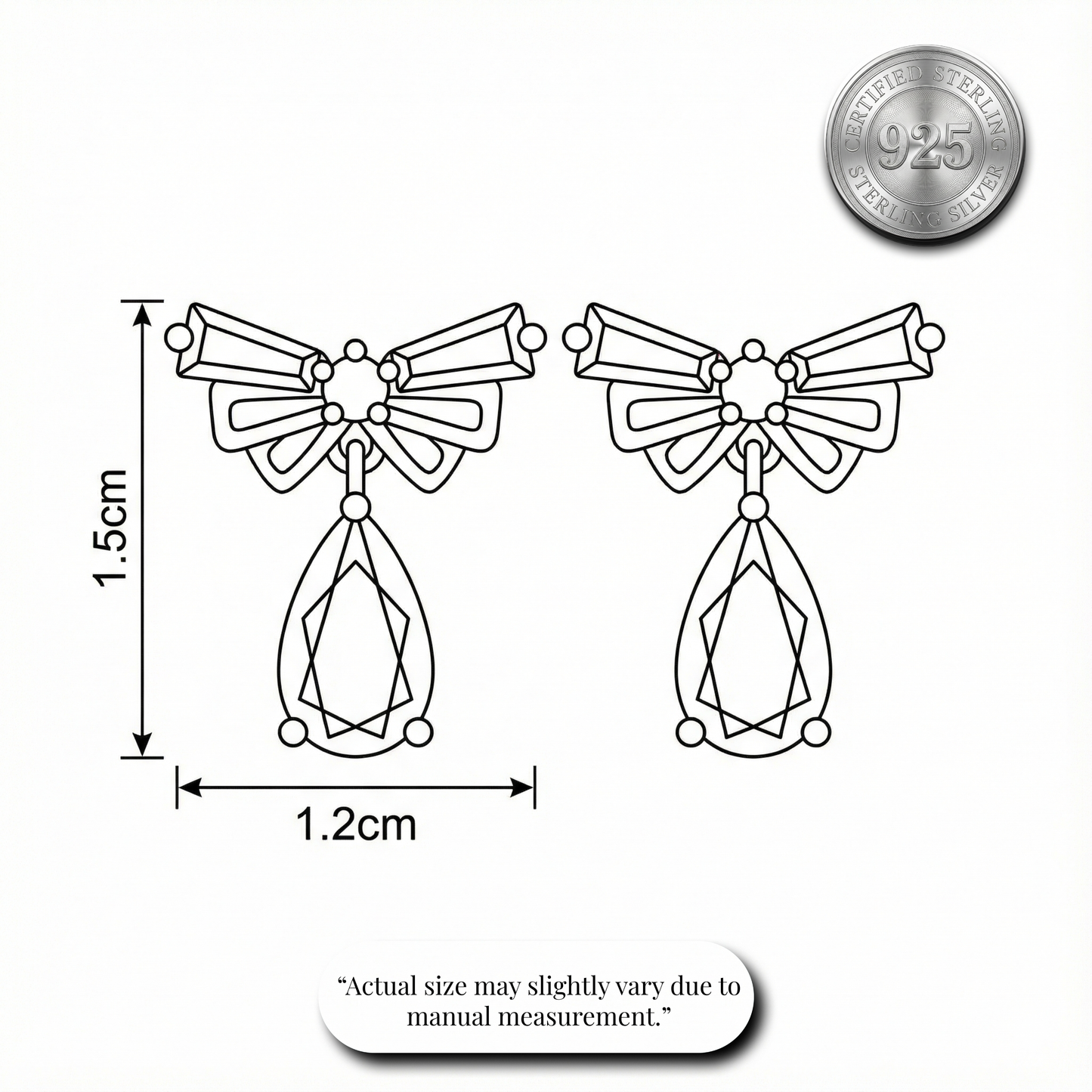 Sparkling Bow Drop Earrings | Made With Pure 925 Silver