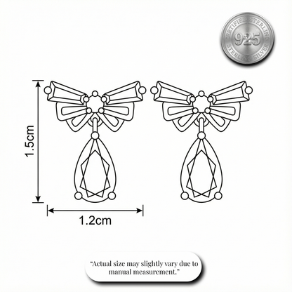 Sparkling Bow Drop Earrings | Made With Pure 925 Silver