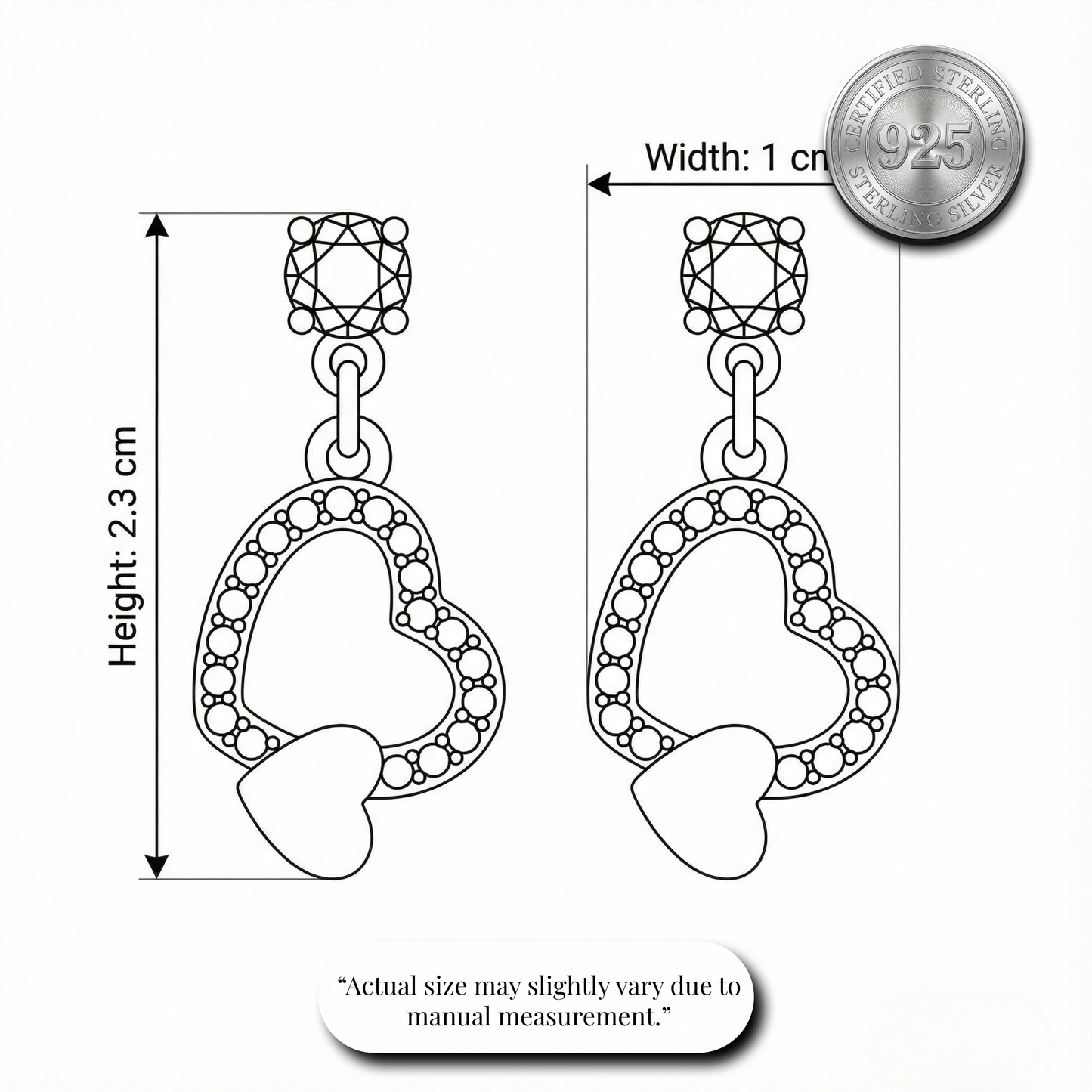 Sparkling Open Heart Drop Earrings | Made With Pure 925 Silver