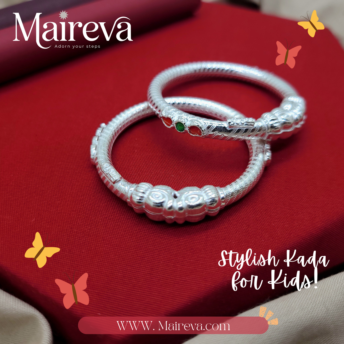 Traditional Charm Kids Kada Set (17.2g)- 92.5 Silver
