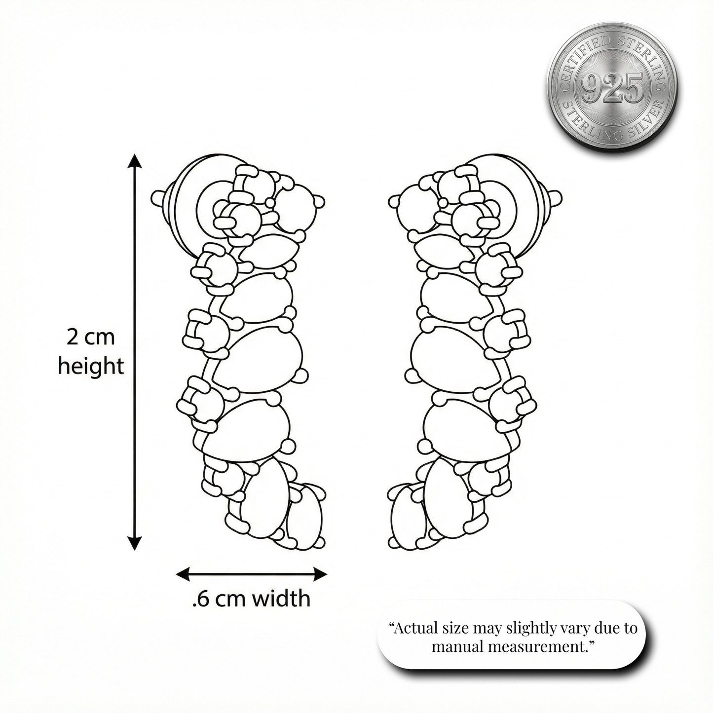 Cascading Climber Ear Cuffs | Made With Pure 925 Silver