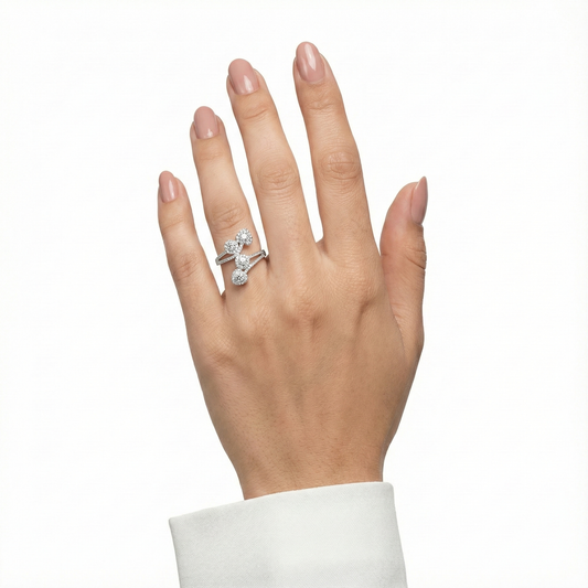 925 Silver Four-Heart Cluster Ring | Premium CZ Statement Ring