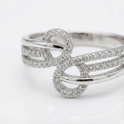 Elegant Bow Knot Silver Ring for Women | 925 CZ Statement Ring