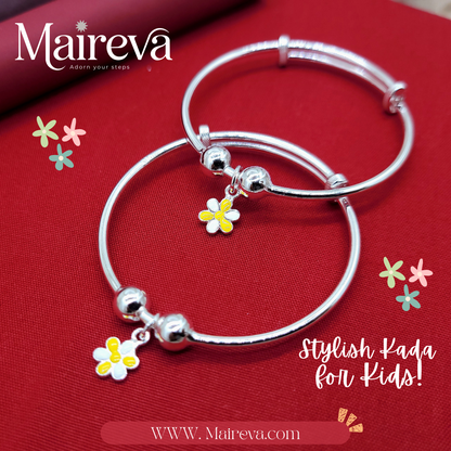 Little Bloom Adjustable Kids Kada Set (13.2g) - 92.5 SIlver