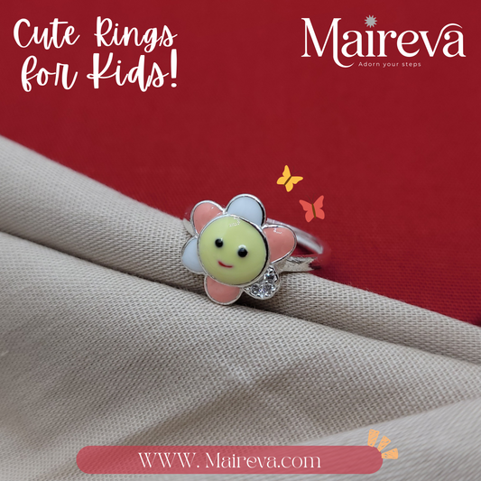 Smiley Flower Kids Ring – 92.5 Silver