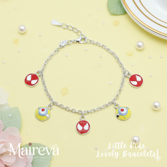 Minion & Spider-Man Inspired 925 Sterling Silver Kids Bracelet (5-Inch)