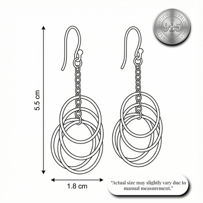 Interlocked Two-Tone Ring Drops | Made With Pure 925 Silver