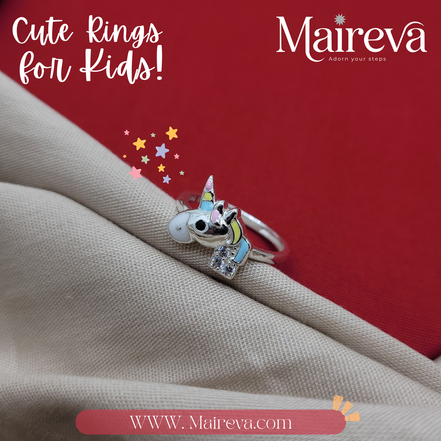 Magical Unicorn Sparkle Ring - 92.5 Silver