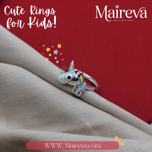Magical Unicorn Sparkle Ring - 92.5 Silver