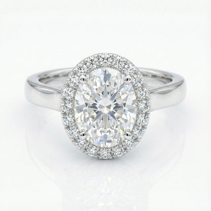 925 Silver Round CZ Halo Ring | Classic Solitaire Engagement Style Ring