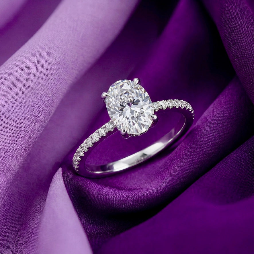 925 Silver Oval Solitaire Ring | Classic CZ Engagement Ring for Women