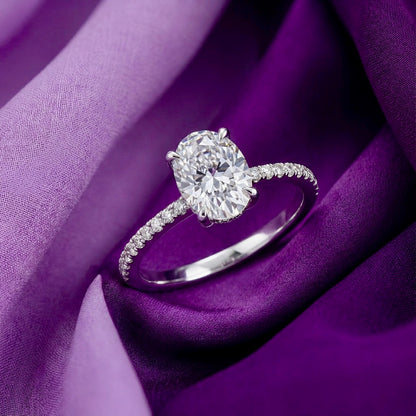 925 Silver Oval Solitaire Ring | Classic CZ Engagement Ring for Women