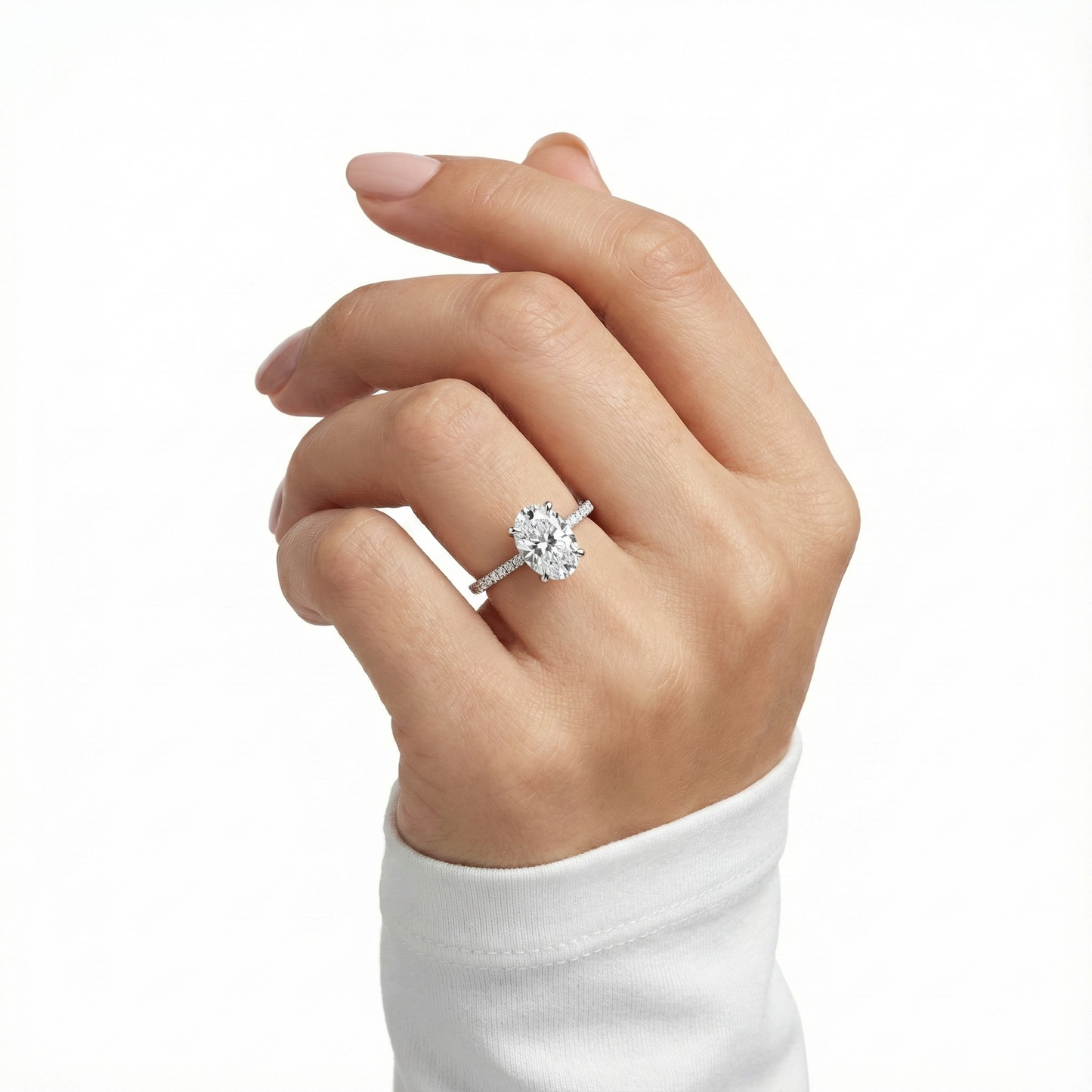 925 Silver Oval Solitaire Ring | Classic CZ Engagement Ring for Women