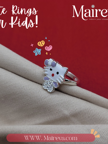 Sweetheart Kitty Ring - 92.5 Silver