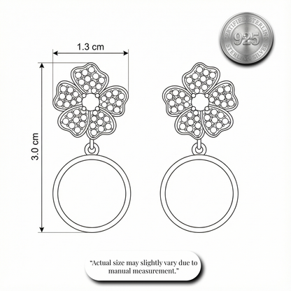 Floral & Enamel Drop Earrings | Made With Pure 925 Silver