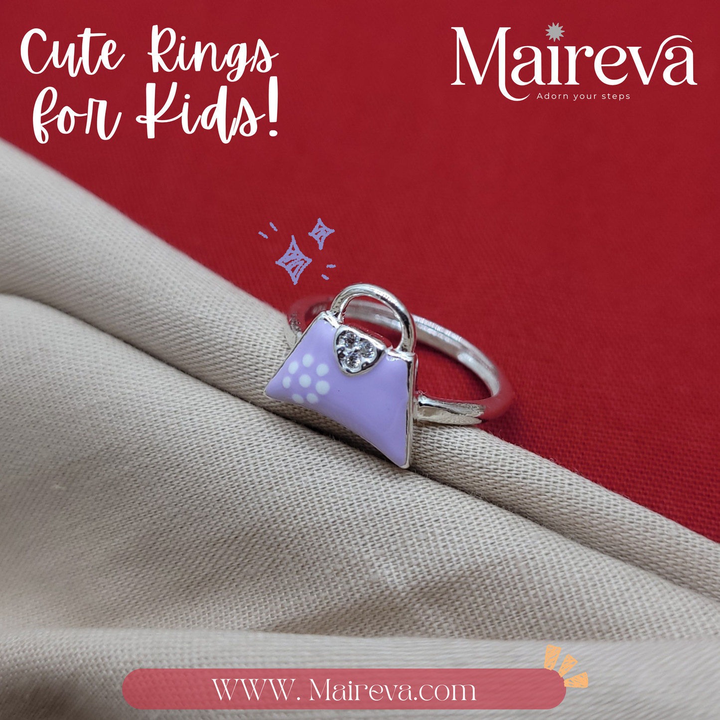 Polka Dot Purse Ring - 92.5 Silver