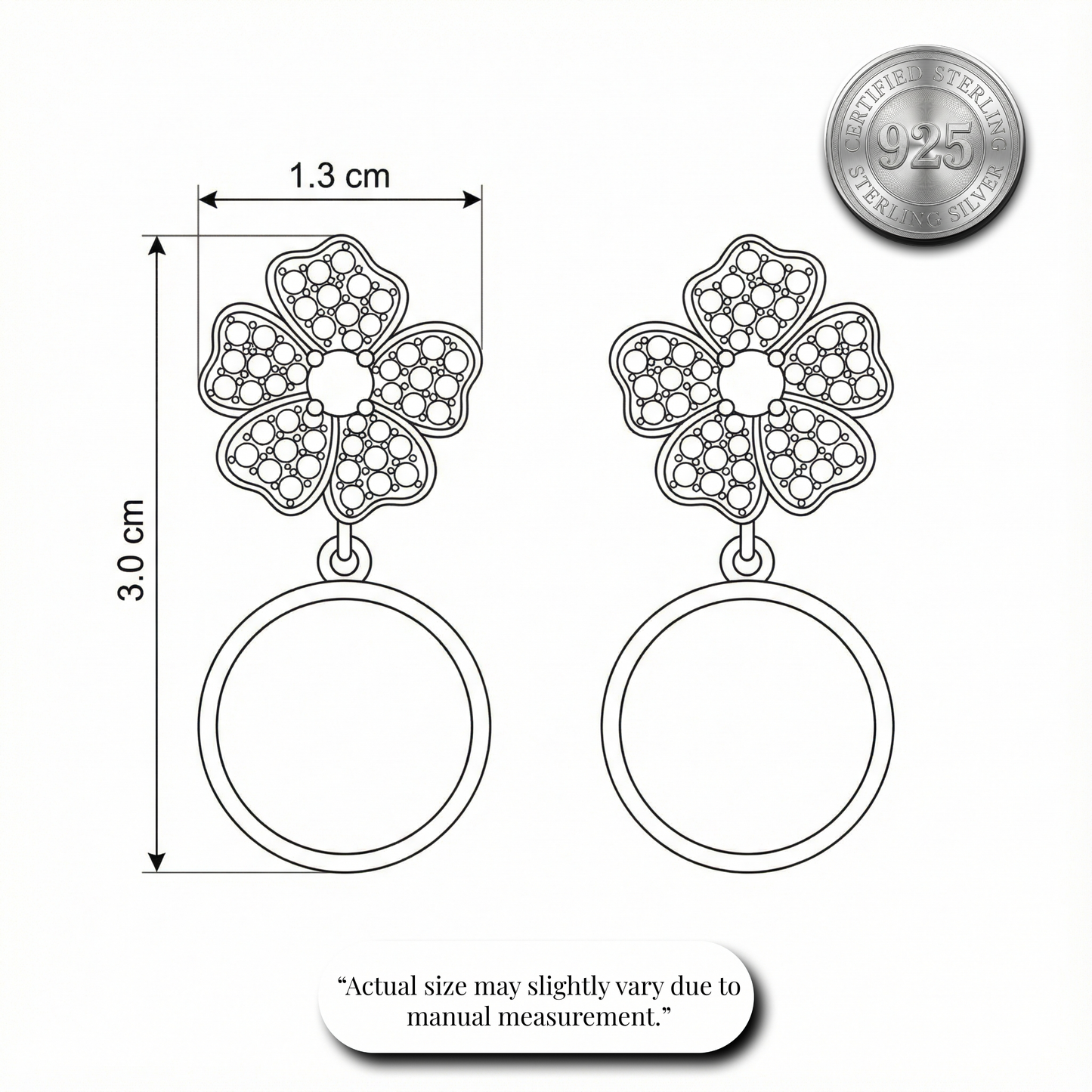 Floral Pave & Black Onyx Drops | Made With Pure 925 Silver