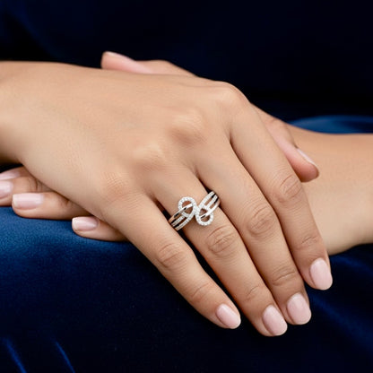 Elegant Bow Knot Silver Ring for Women | 925 CZ Statement Ring