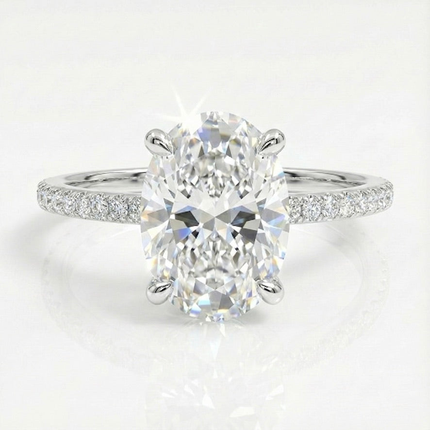 925 Silver Oval Solitaire Ring | Classic CZ Engagement Ring for Women