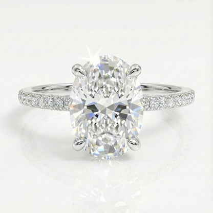 925 Silver Oval Solitaire Ring | Classic CZ Engagement Ring for Women