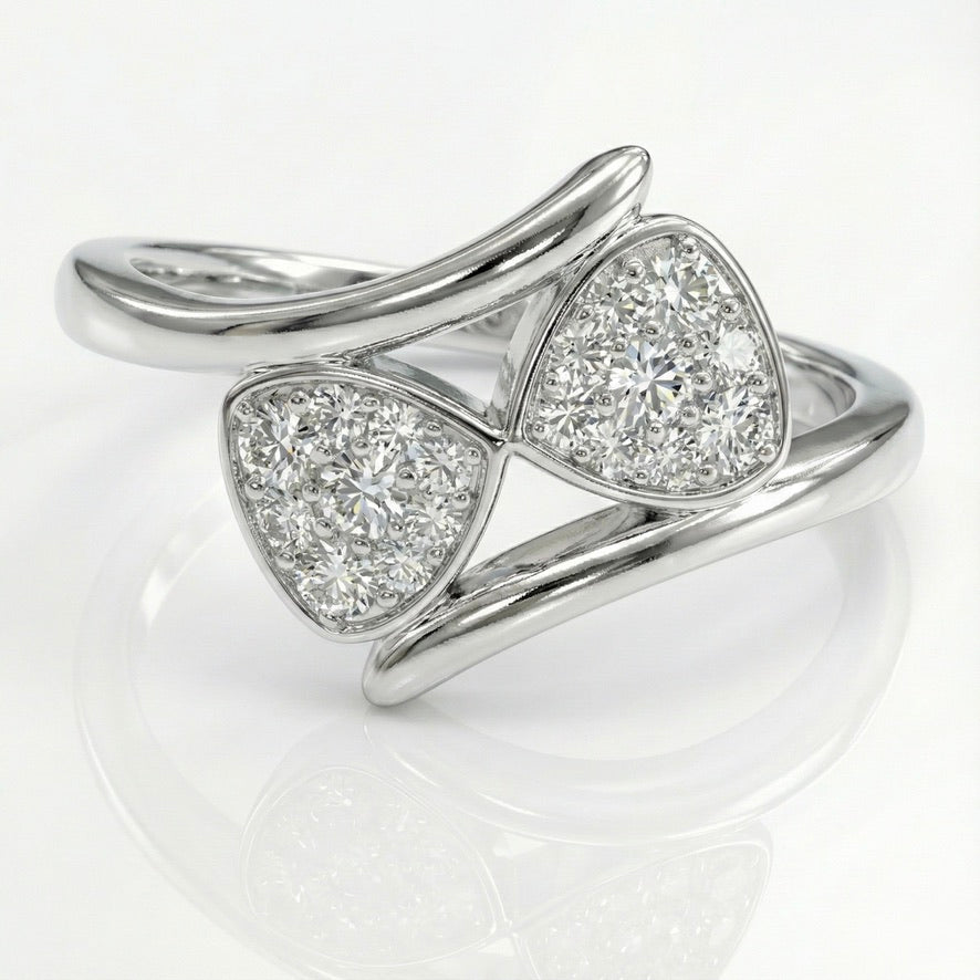 Silver Double-Heart Sparkle Ring for Women | 925 CZ Romantic Ring