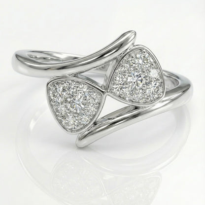Silver Double-Heart Sparkle Ring for Women | 925 CZ Romantic Ring