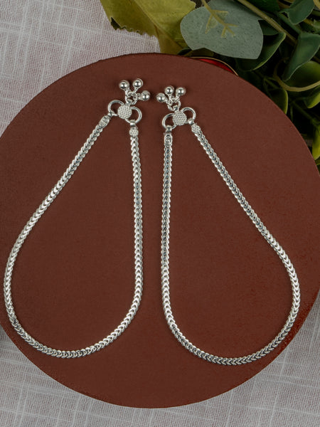Minimalist Plain Silver Look Payal for Girls – Daily Wear Anklet