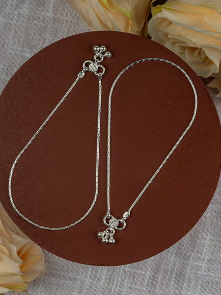 Minimalist Plain Silver Look Payal for Girls – Daily Wear Anklet
