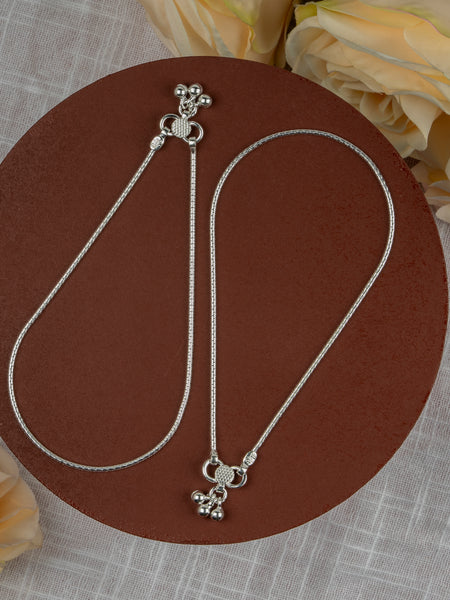 Minimalist Plain Silver Look Payal for Girls – Daily Wear Anklet
