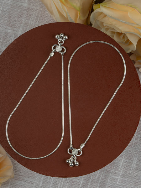 Minimalist Plain Silver Look Payal for Girls – Daily Wear Anklet