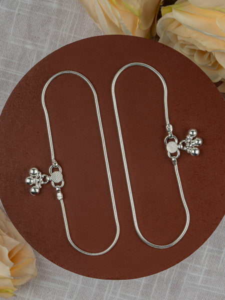Minimalist Plain Silver Look Payal for Girls – Daily Wear Anklet