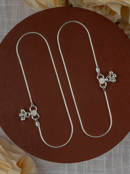 Minimalist Plain Silver Look Payal for Girls – Daily Wear Anklet