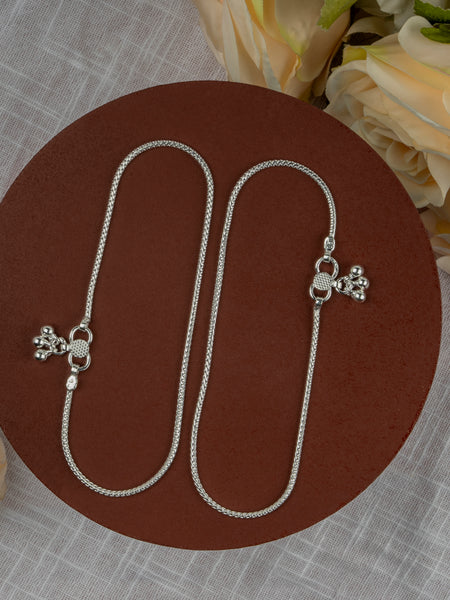 Minimalist Plain Silver Look Payal for Girls – Daily Wear Anklet