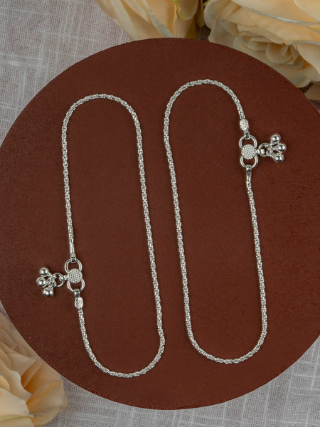 Minimalist Plain Silver Look Payal for Girls – Daily Wear Anklet