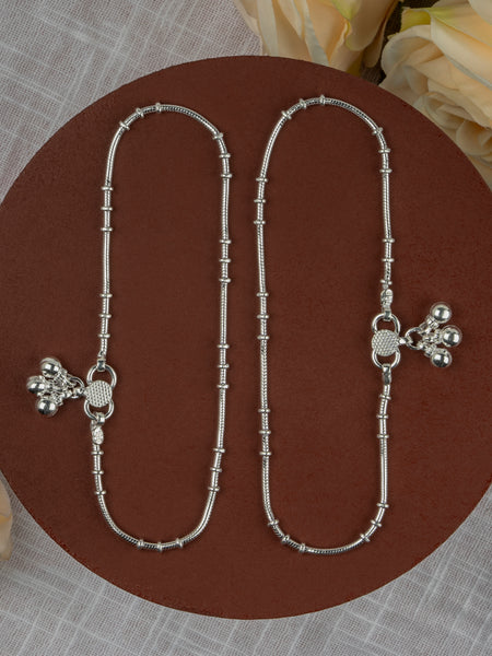 Minimalist Plain Silver Look Payal for Girls – Daily Wear Anklet
